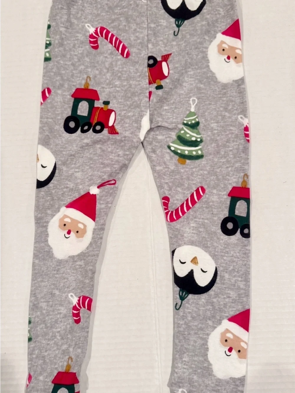 Carter's Red and Gray Santa Stripe Pajama Set 3T